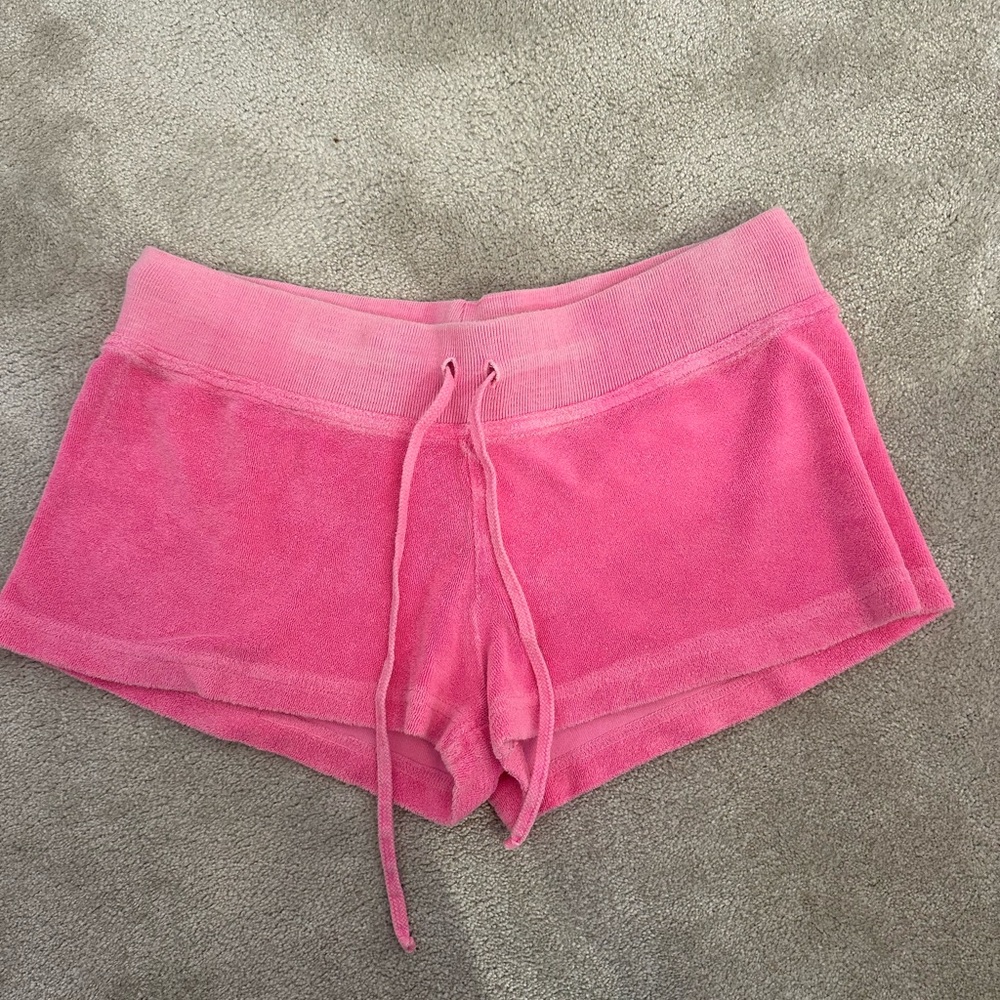 Hard tail neon pink terry shorts